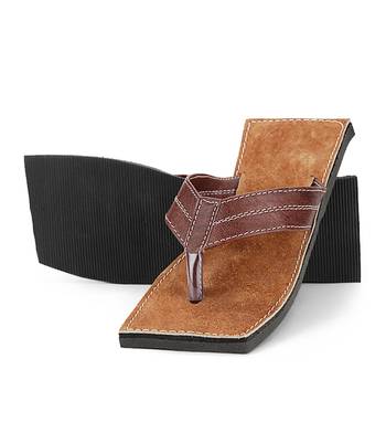 Brown Suede Leather Flat Casual Sandals For Men 2