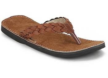 Suede Leather Brown Flip Flops Sandals For Men 1