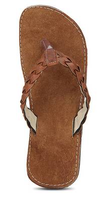 Suede Leather Brown Flip Flops Sandals For Men 3