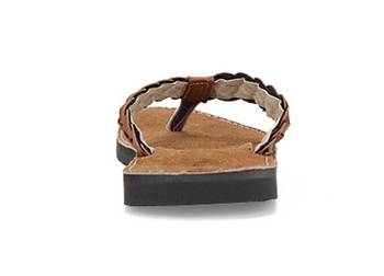 Suede Leather Brown Flip Flops Sandals For Men 5