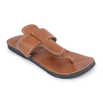 Brown Handmade Synthetic Leather Sandals For Men, Festival Boho Sandals 2