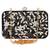 Black & White Adorn Embelished Faux Silk Fabric Clutch