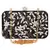 Black & White Adorn Embelished Faux Silk Fabric Clutch