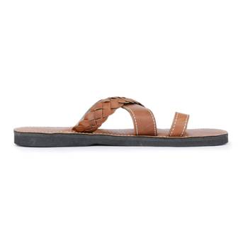 Handcrafted Elegant Indian Synthetic Leather Sandals For Men, Summer Slides Brown Flip Flops 5