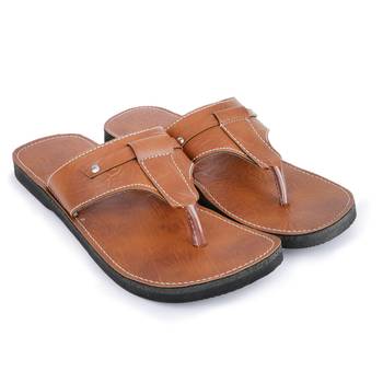Handmade Brown Synthetic Leather Sandals For Men, Boho Hippie Shoes 1