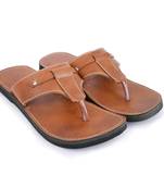 Handmade Brown Synthetic Leather Sandals For Men, Boho Hippie Shoes
