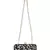 Black & White Adorn Embelished Faux Silk Fabric Clutch