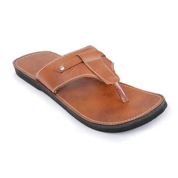 Handmade Brown Synthetic Leather Sandals For Men, Boho Hippie Shoes 2