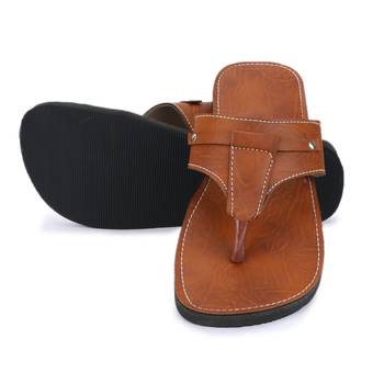 Handmade Brown Synthetic Leather Sandals For Men, Boho Hippie Shoes 3