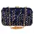 Navy Blue Adorn Embroidered & Embelished Faux Silk Fabric Clutch