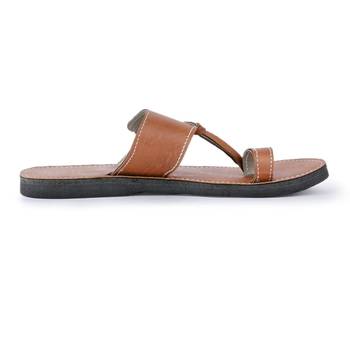 Men'S Brown Synthetic Leather Handmade Quality  Sandals 4
