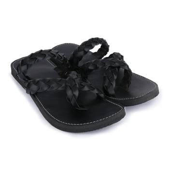 Men'S Indian Gladiator Synthetic Leather Black Sandals 1