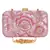 Pink Adorn Sequines Embelished Faux Silk Fabric Clutch