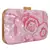 Pink Adorn Sequines Embelished Faux Silk Fabric Clutch