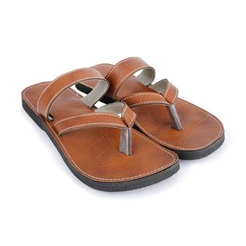 Men'S Brown Synthetic Leather Sandals, Indian Ancient Summer Shoes,  Gift For Him 1