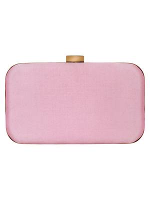 Pink Adorn Sequines Embelished Faux Silk Fabric Clutch 3