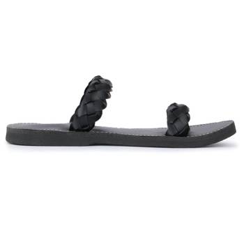 Men' Black Handmade Synthetic Leather Sandals, Indian Casual Flip Flops 5