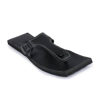 Handmade Black Synthetic Leather Sandals For Men, Indian Flip Flops, Gift For Husband 2