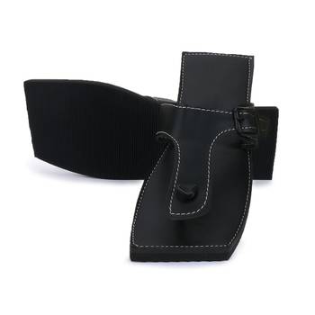 Handmade Black Synthetic Leather Sandals For Men, Indian Flip Flops, Gift For Husband 3