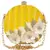 Yellow and White Adorn Embelished Velvet Fabric Clutch