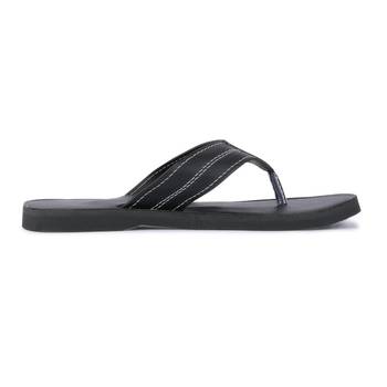 Men'S Black Synthetic Leather Sandals, Casual Thong Flip Flops 5