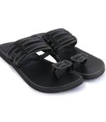 Men'S Indian Black Synthetic Leather Sandals, Gladiator Flip Flops
