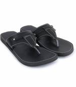 Indian Black Synthetic Leather Sandals For Men, Summer Flat Shoes
