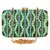 Green and Multicolour Adorn Embelished Faux Silk Fabric Clutch