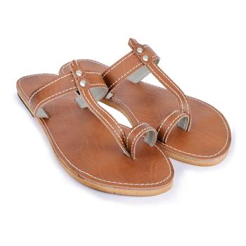 Brown Synthetic Leather Sandals, Brown Sandals, Summer Shoes, Flip Flops 1