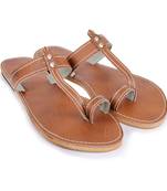 Brown Synthetic Leather Sandals, Brown Sandals, Summer Shoes, Flip Flops