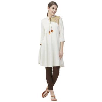 Natural Viscose Cotton Flex Multi Embroidered Ethnic Wear Tunic For Women's 5