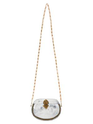 White and Gold Marvelous Marble Clutch 4