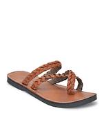 Brown Synthetic Leather For Men, Indian Flat Summer Shoes