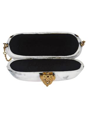 White and Gold Marvelous Marble Clutch 5