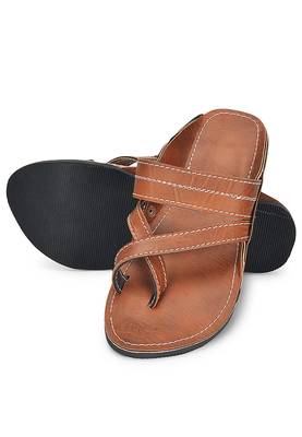 Ancient Indian Brown Synthetic Leather Sandals For Men, Handmade Summer Shoes, Gift For Him 2