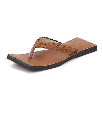 Brown Synthetic Leather Flip Flops For Men, Handmade Sandals 1