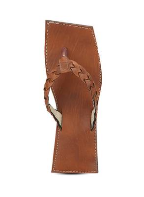 Brown Synthetic Leather Flip Flops For Men, Handmade Sandals 3