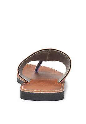 Brown Indian Handmade Synthetic Leather Sandals For Men, Summer Beach Flip Flops 5