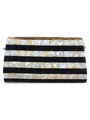 Black and White and Beige Marvelous Marble Envelope Clutch 3
