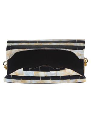 Black and White and Beige Marvelous Marble Envelope Clutch 5