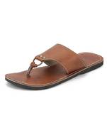 Brown Synthetic Leather Flip Flops Foe Men, Handmade Sandals