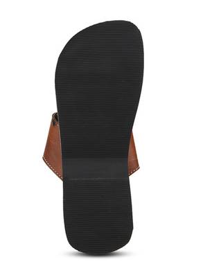 Brown Synthetic Leather Flip Flops Foe Men, Handmade Sandals 4