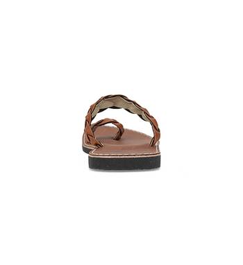 Brown Synthetic Leather Sandals For Men, Indian Handmade Flip Flops 5