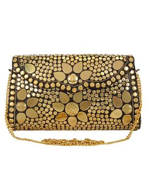 Gold Jewel Mosaic Metal Clutch 1