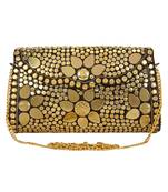 Gold Jewel Mosaic Metal Clutch