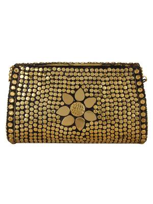 Gold Jewel Mosaic Metal Clutch 3