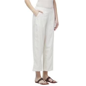 Natural Linolio Solid Ethnic Wear Palazzo For Women's 2