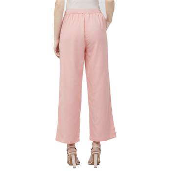 Oyster Pink Linolio Solid Ethnic Wear Palazzo For Women's 4