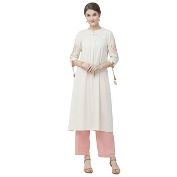 Oyster Pink Linolio Solid Ethnic Wear Palazzo For Women's 5