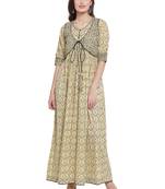 Faun Black Hand Block Print Maxi Dress